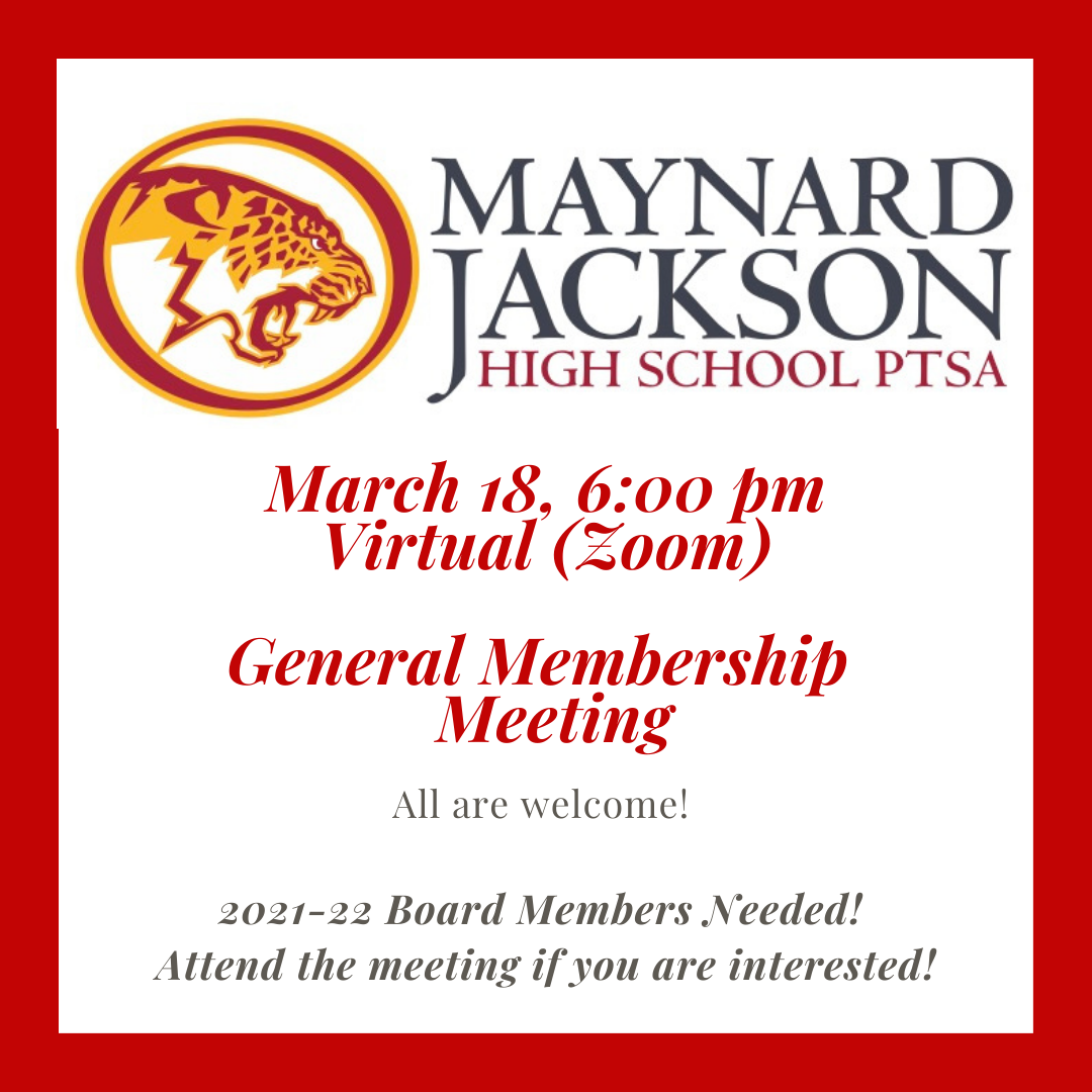 Virtual PTSA Meeting – March 18, 2021