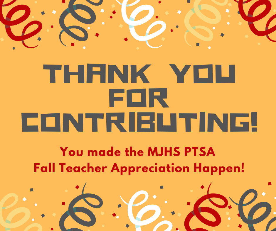 Fall 2020 Teacher Appreciation a Success! Thank You!